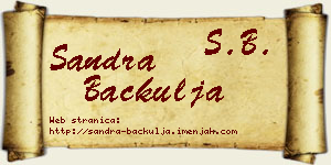 Sandra Bačkulja vizit kartica